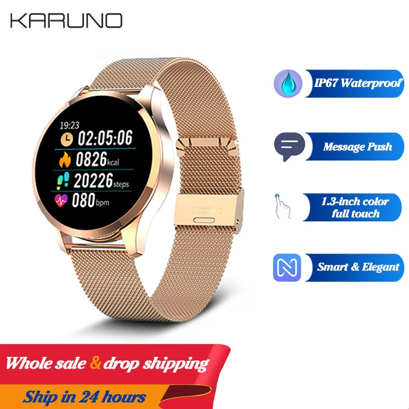 

Karuno Q9 Smart Watch Waterproof Message call reminder Smartwatch men Heart Rate monitor Fitness Tracker Bluetooth Android IOS