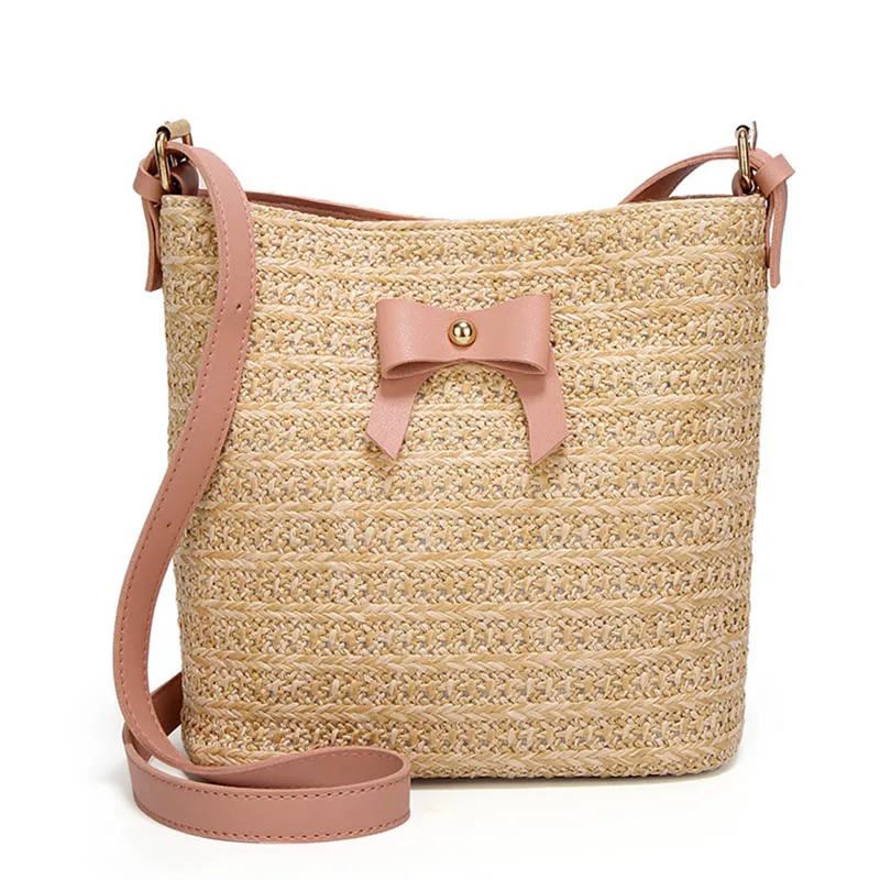 

Sweet Women Lady Straw Shoulder Crossbody Bag Woven Vintage For Travel Beach Umbrella Money LBY2018