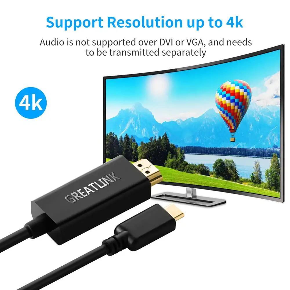USB 3 0 C type к HDMI 4K кабельный удлинитель AUX 1 штекер 2 штепсельный переходник Thunderbolt