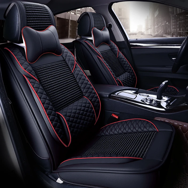 Summer Leather Seat Covers for Mitsubishi ASX Pajero Sport Outlander Grandis Lancer EVO EX