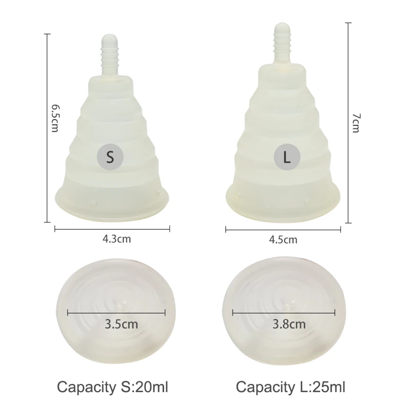 Новейшая Складная чашка менструальная чаша многоразовая Женская гигиена силиконовая Женская чашка с коробкой с тканевой сумкой Складная