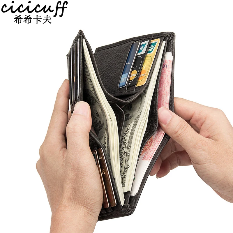 CICICUFF RFID кошелек мужской из натуральной кожи винтажный Burse держатель для