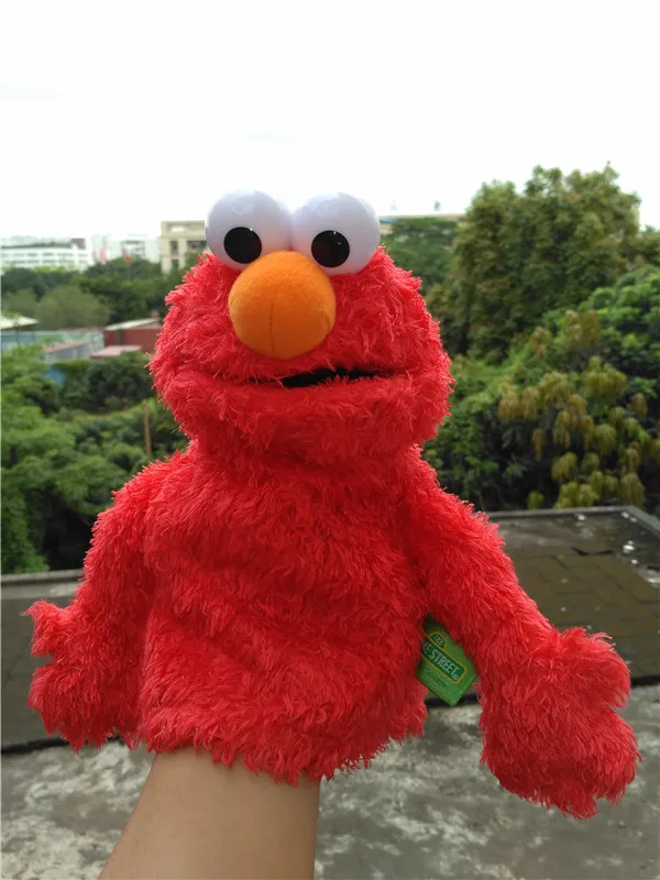45cm Street Hand puppets Soft Plush Doll toys Blue hand puppet Elmo