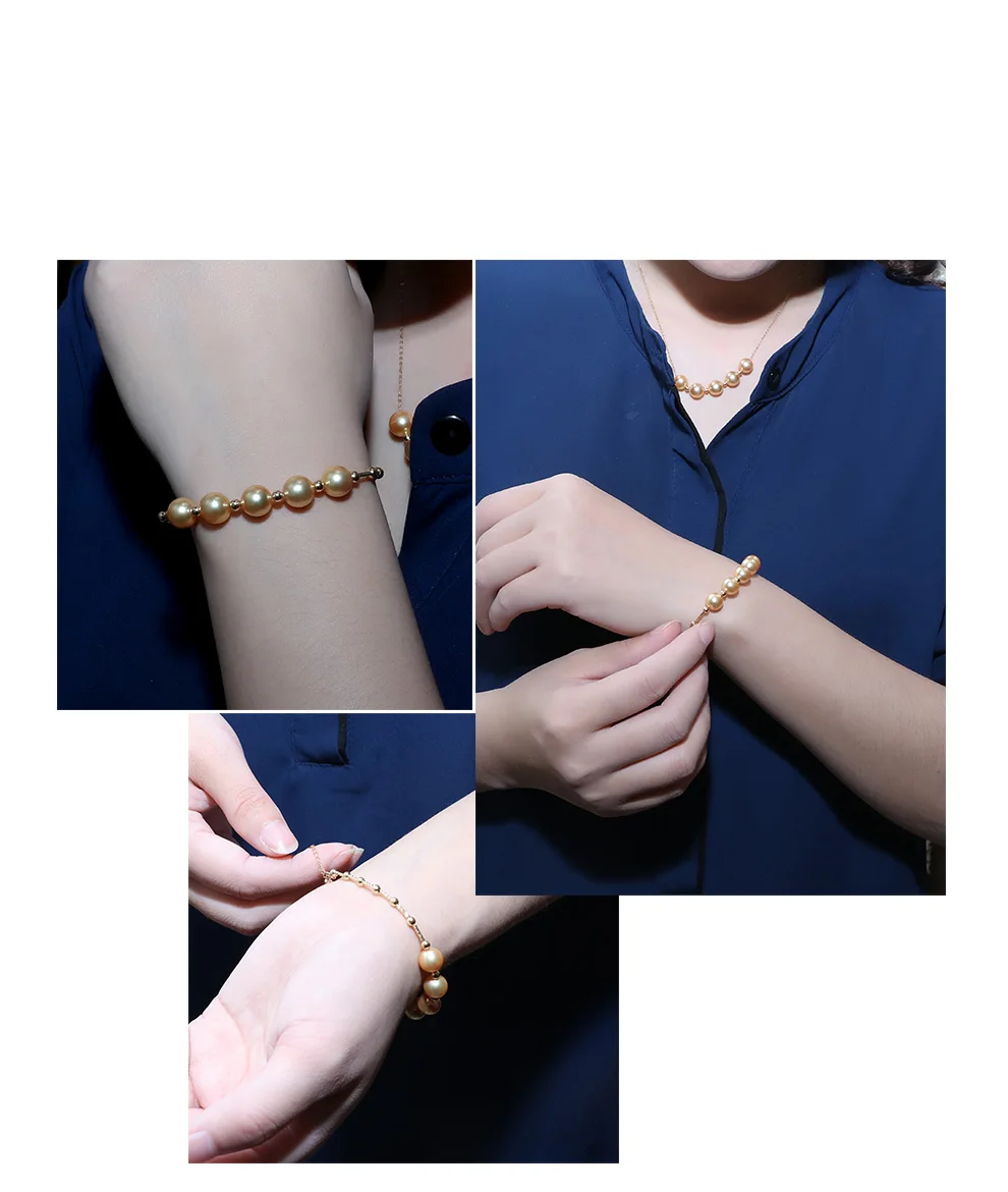 [YS] 18 К золотой браслет Hanadama японские Akoya морской жемчуг браслет