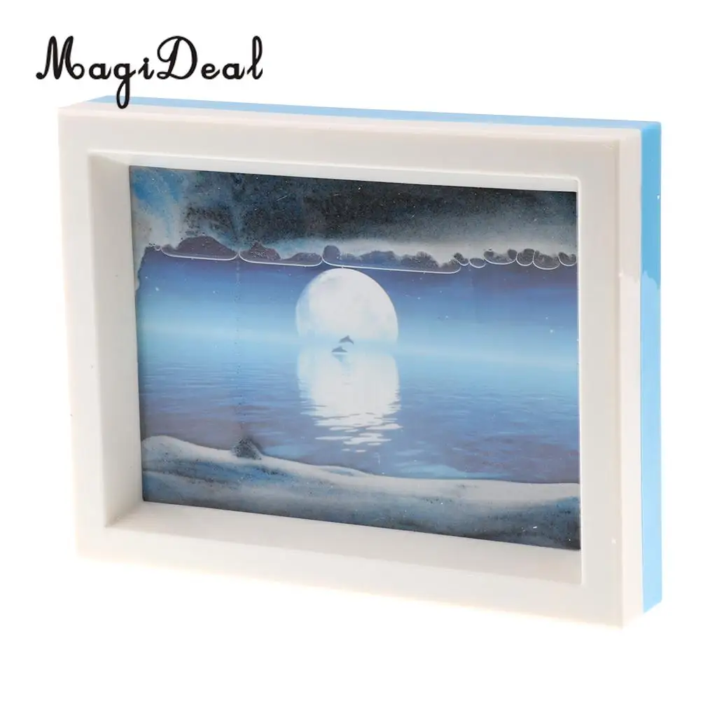 Mix Visual Illusion Floating Liquid Motion Timer Landscape Liquid Sanglass Flowing Sand Drawing Toy Desk Supplies 