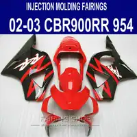 Cbr954rr 2003 2002フェアリング用honda cbr900rr 954 (ブラック&レッド) 03 02最高の射出成形金型のフェアリングキットc46