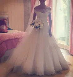 Кружева свадебные платья 2016 Robe de mariage A-Line cap рукавом sash аппликации свадебные платья Vestido Де Noiva 2015