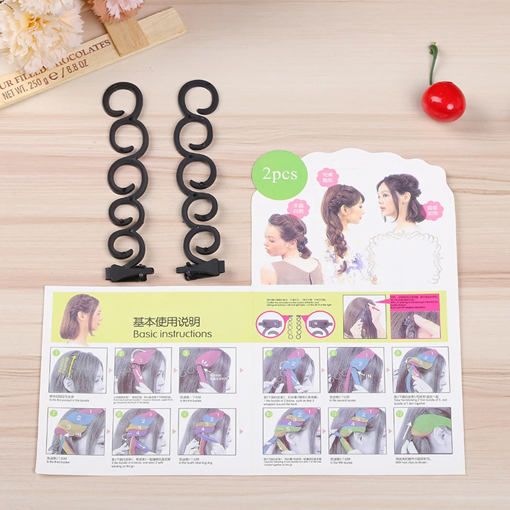 2Pc Magic Hair Braiding Tool Weave Braider Roller Hair Twist Styling Maker DIY Hairstyling Accessories Hair Care & Styling