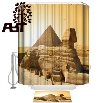 

Art Store Egyptian Pyramids Shower Curtain Bath Sets With Rugs 2 Piece Bathroom Set Fabric Indoor Inside Funny Rings Women Cute