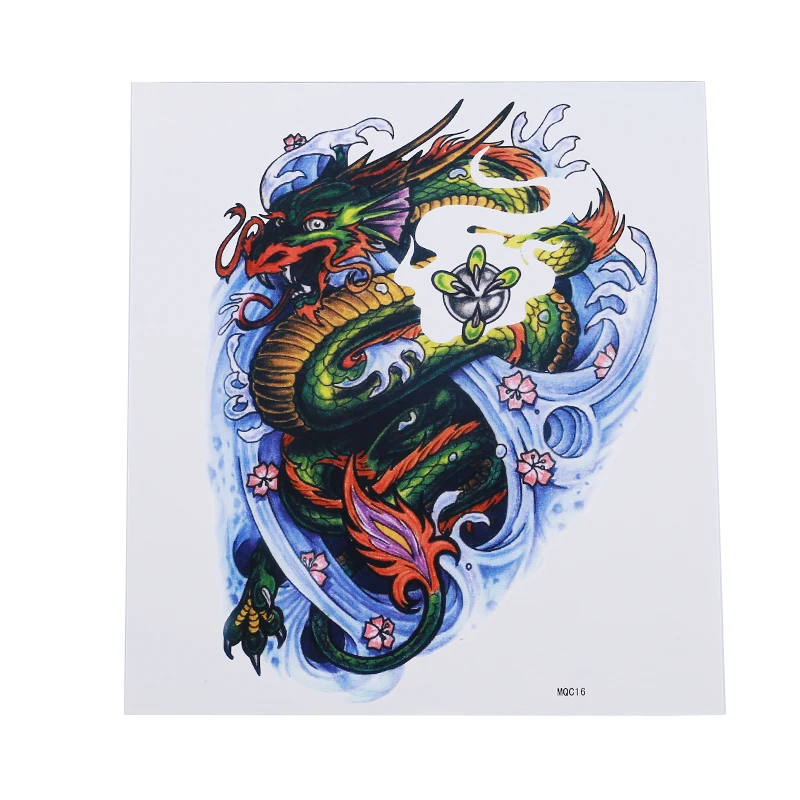 

Cyan Dragon Tattoo Sticker Waterproof Men's Tattoo Durable Chest Back Anti-sweat Water Domineering Trend Full Arm Tattoo Sticker