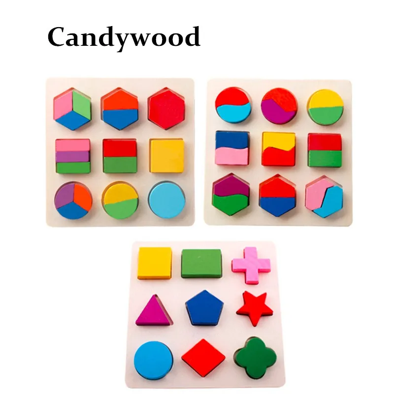 Candywood New Colorful Baby Kids Wooden Learning Geometry Educational font b Toys b font Children Early