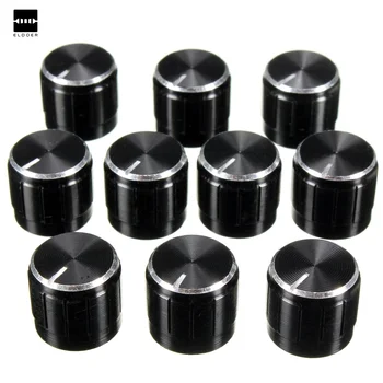 

10Pcs Volume Control Rotary Knobs Black For 6mm Dia. Knurled Shaft Potentiometer
