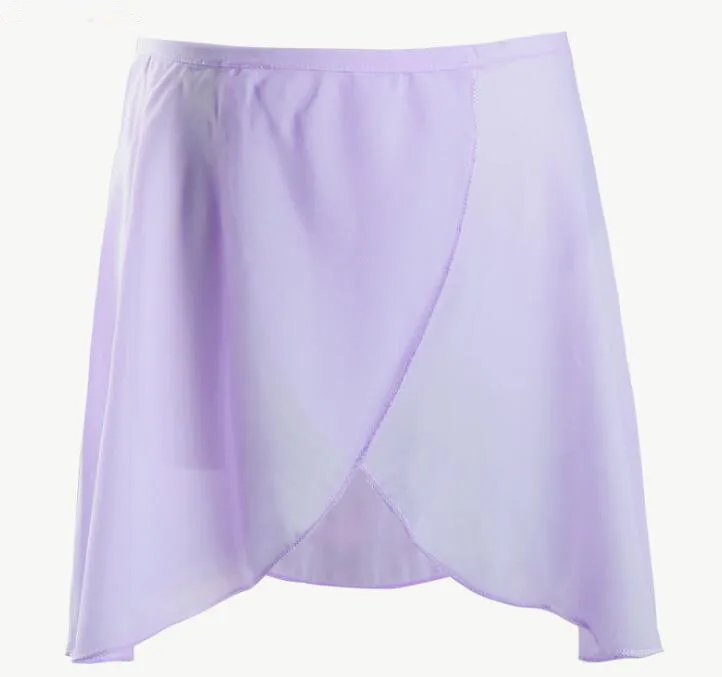 Классическая шифоновая юбка для балета 95 до 155 см базовая одежда эластичная резинка на талии, розовый, фиолетовый, черный, белый, синий цвета - Цвет: purple