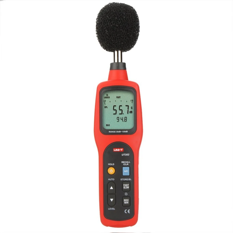 

UNIT UT352 Sound Lever Meter Easy To Carry Noise 30~130db Max/min Lcd Backlight High Alarm Data Logging