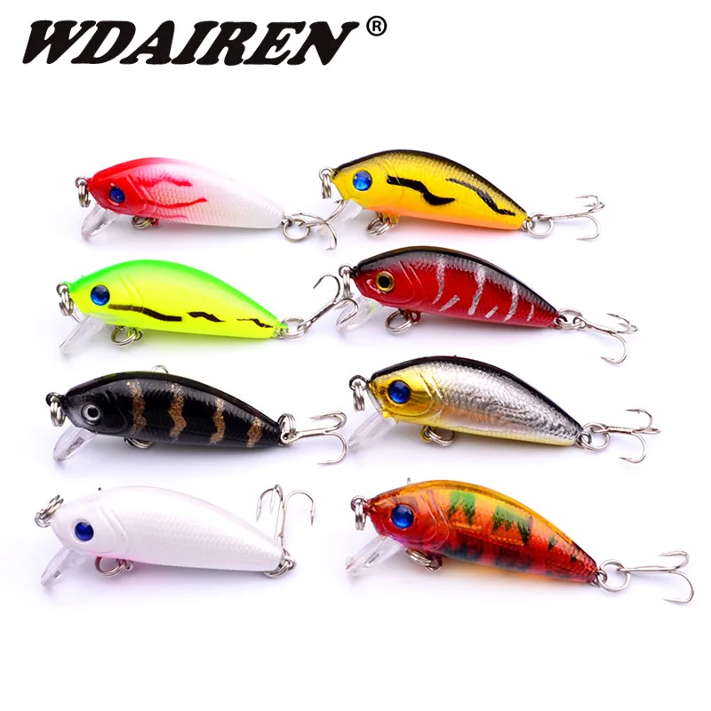 

8pcs/lot Fishing Lure set 45mm 3.5g 3D Eyes Minnow Crankbait Wobblers Artificial Pike Carp Bass Bait Kit Swimbait Pesca