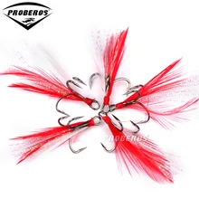 Новое рыболовное оборудование 2#-10# черный рыболовный крючок с красным пером рыболовные снасти 100 шт./лот рыболовная приманка