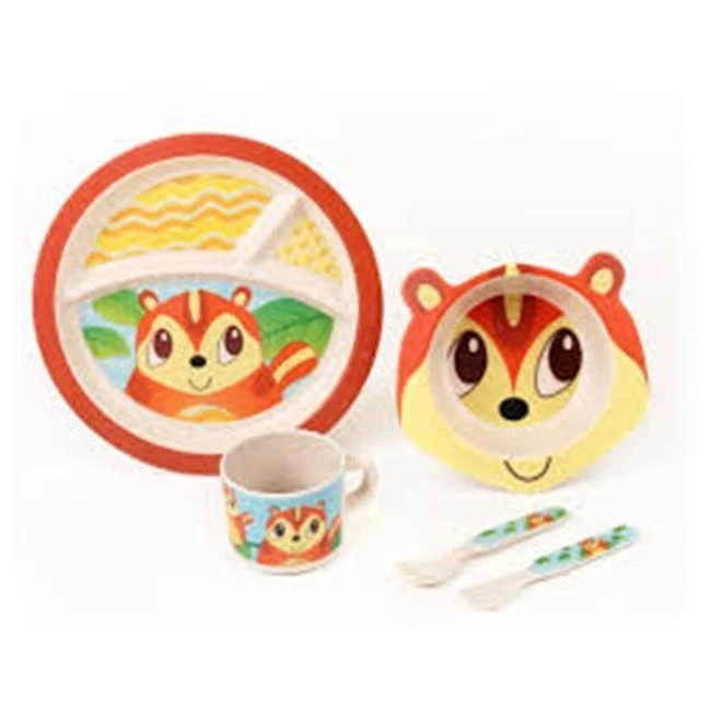 Green Frog Baby GFF005 The Chipmunk Bamboo Kids Meal Set
