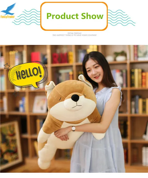 Fancytrader New 43'' Large Soft Anime Shiba Inu Plush Toy Stuffed Soft Lying Animal Akita Dog Doll 110cm Cartoon Pillow Present (5)
