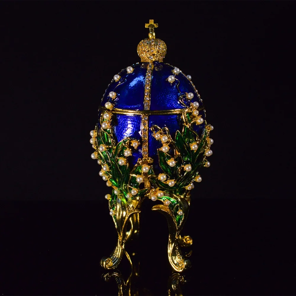 Qifu роскошный ручной работы Металл qifu faberge яйцо жемчужная инкрустация эмаль домашний декор