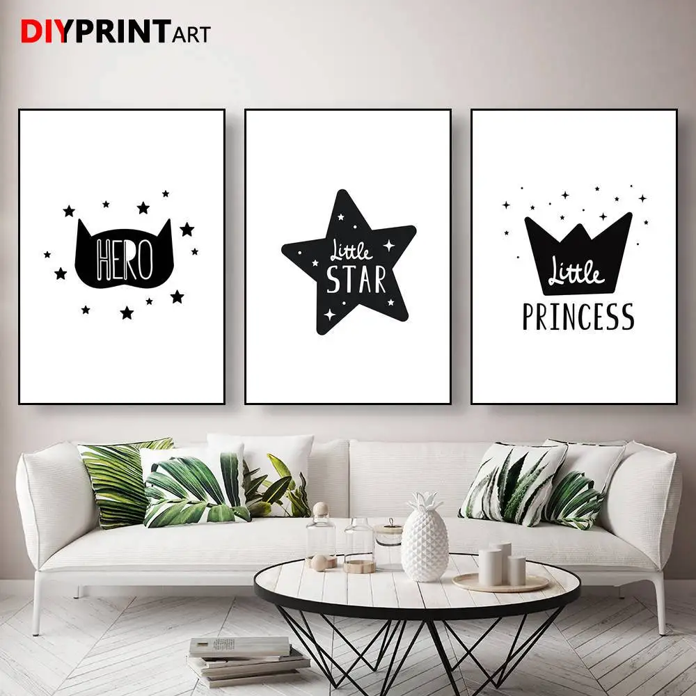 

Cat Star Princess Nordic Poster Canvas Painting Wall Art Decor Painting for Living Room B1063