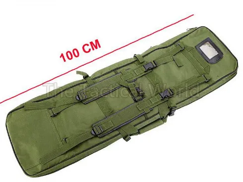 Тактический охотничий двойной чехол 85 100 120 см, чехол для винтовки, сумка для военного оружия, мягкий чехол для карабина, сумка для удочки, Аксессуары для оружия - Цвет: 100cm green