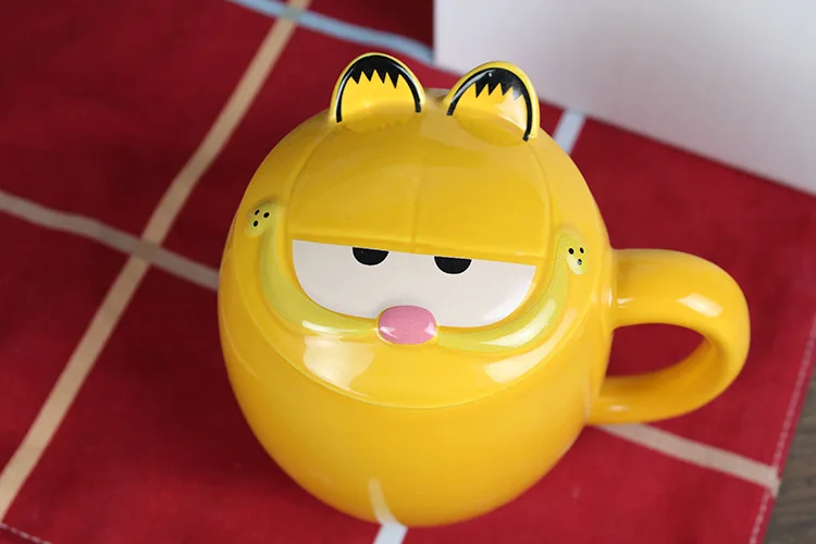 Творческий мультфильм кошка керамическая чашка Чай Молоко Кофе Кружка с крышкой