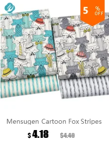 Mensugen саржевая хлопковая ткань с рисунком лисы для лоскутного шитья детских постельных принадлежностей