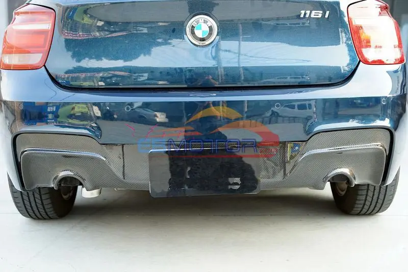 Real CARBON FIBER 3D STYLE REAR DIFFUSER for BMW F20 1-SERIES M TECH M SPORT BUMPER 2011-2014