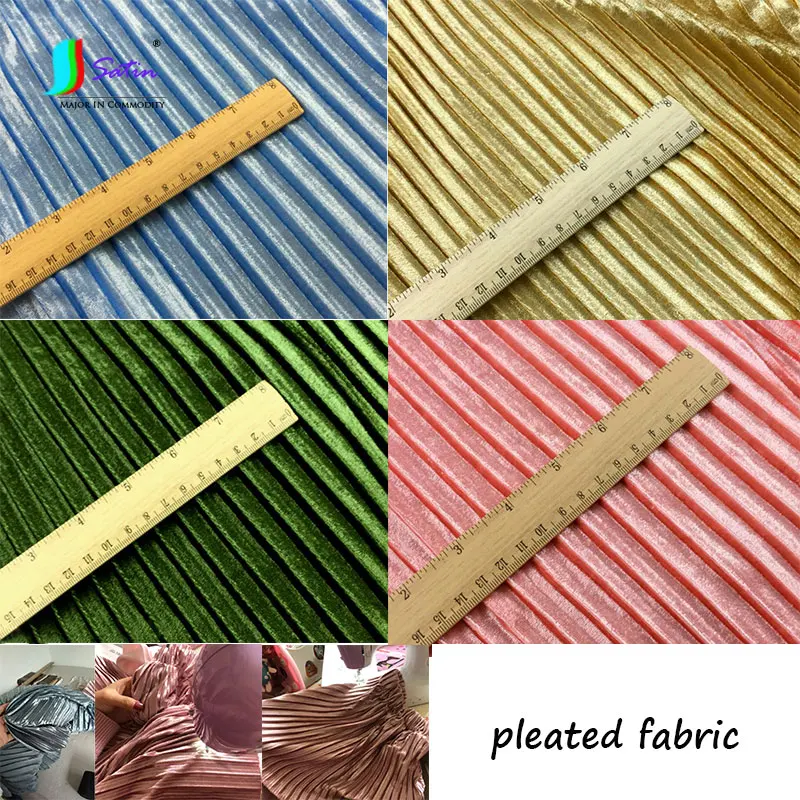 

Autumn Winter Colorful Soft Pleated Fabric,Accordion Skirt Dress Silk Velvet Fabric S0937L
