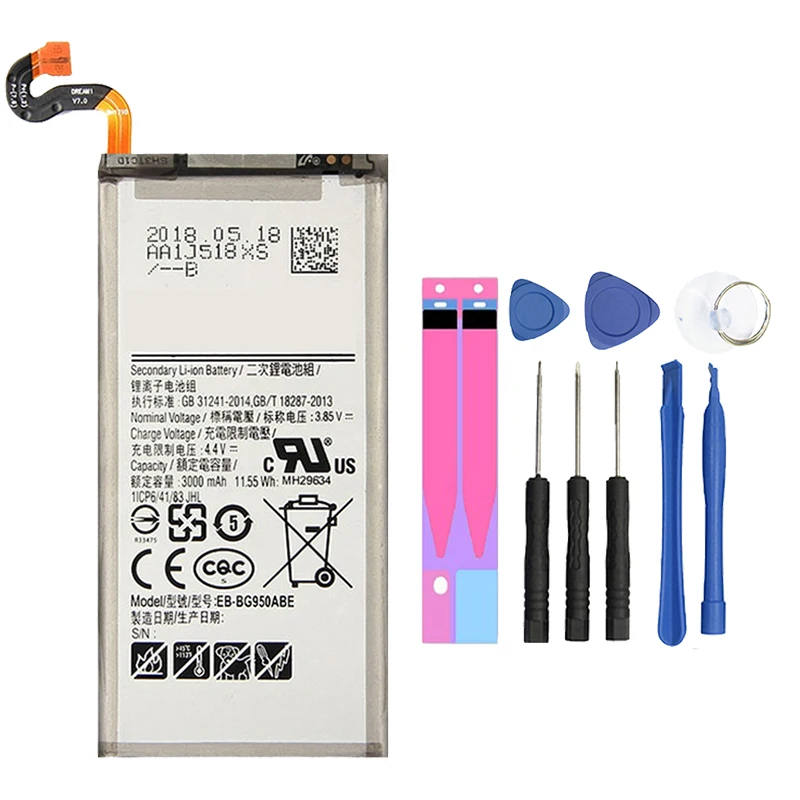 

EB-BG950ABE Internal Battery For Samsung Galaxy S8 Battery 3000mAh 3.85V Replacement Phone Battery SM-G950 G950F G950A G950U