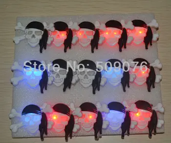 

Free shipping 15pcs/lot 3pcs light soft rubber hallween breast plate LED flash Badge led pin for halloween decorations