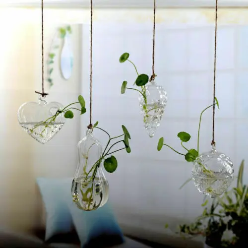 Flower Hanging Vase Glass Planter Plant Terrarium Container Home Wedding Decor Air Planter Decoratives Vase