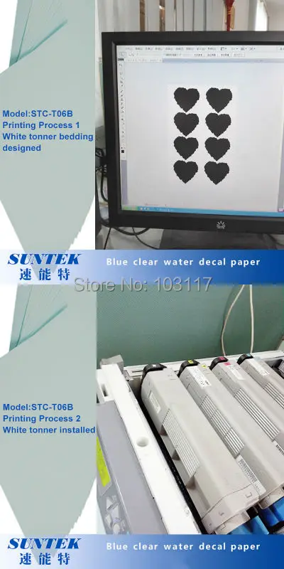 STC-T06B blue water decal papers 