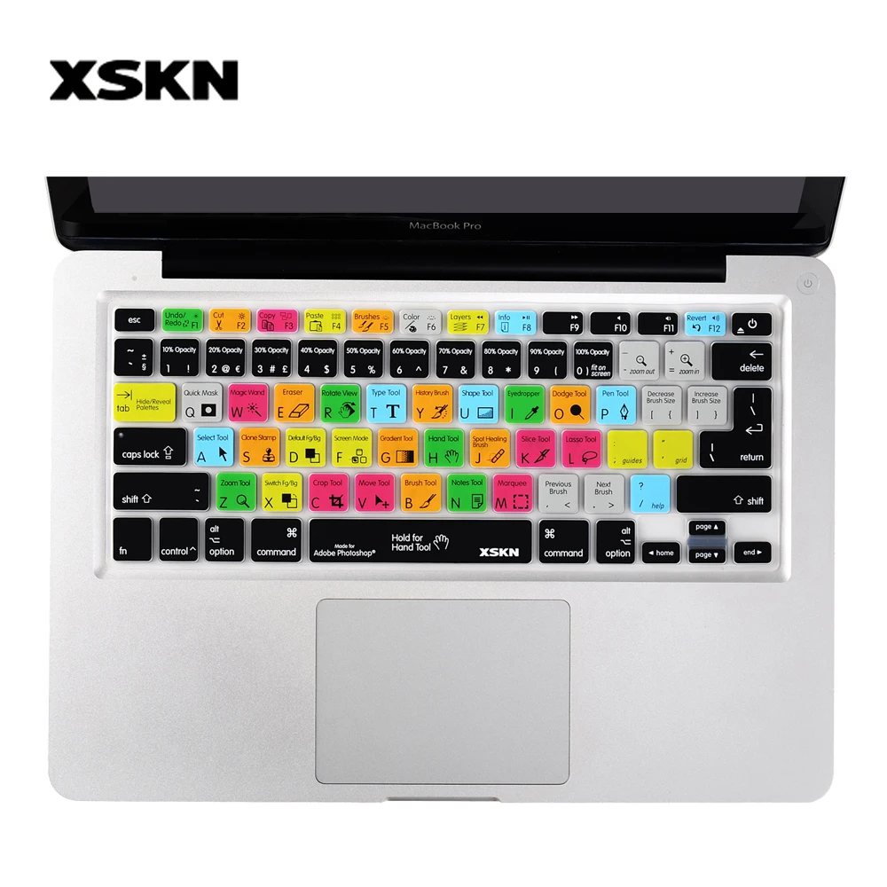 

XSKN для фотошопа, дизайн PS CS CC, функциональная силиконовая клавиатура, чехол для Macbook, US & Европейская версия