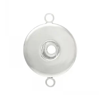

DoreenBeads Copper Connectors Findings Round Silver Color Fit Fashion Snap Buttons 26mm x 19mm,20PCs