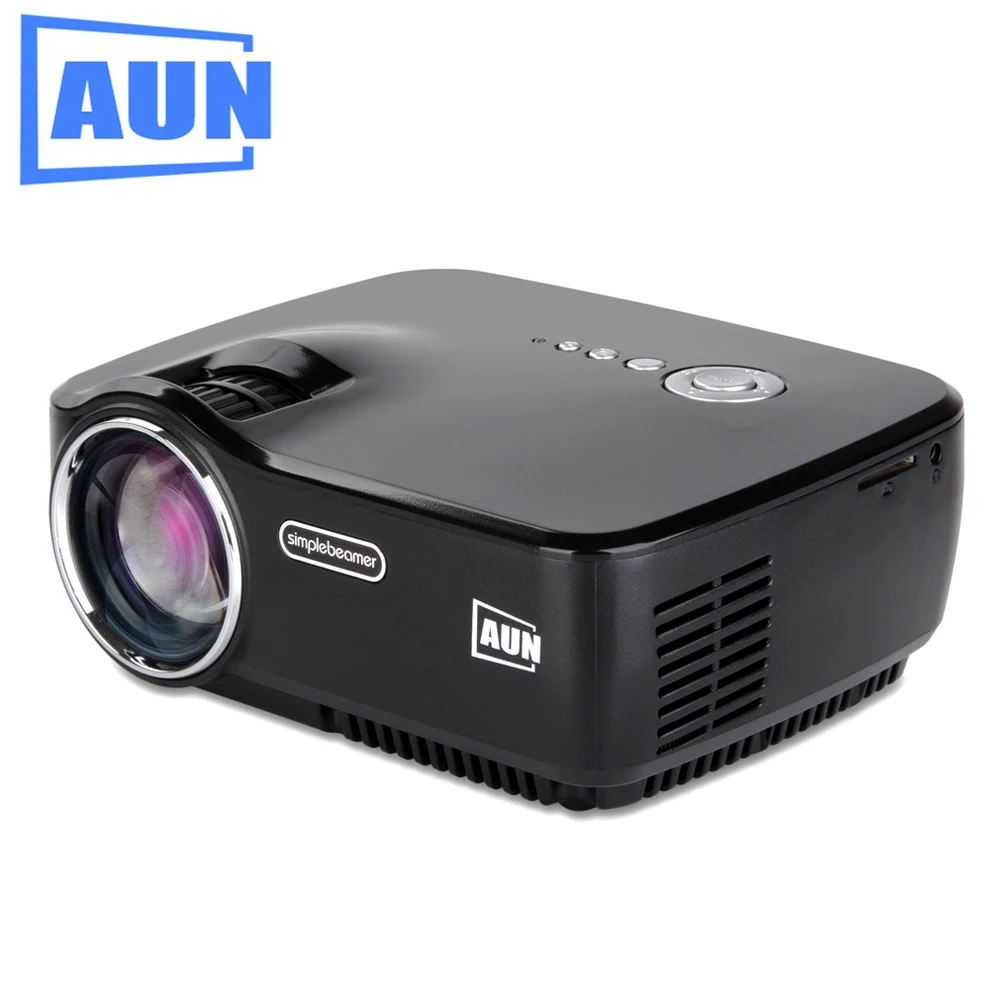  AUN Projector 1200 Lumens Free HDMI Cable Mini Projector Support 1920x1080P LED Projector for Home Cinema ATV Port AM01 