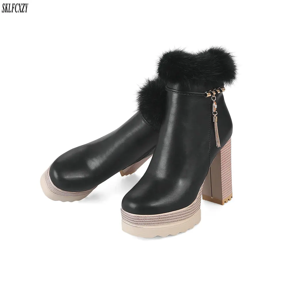 

SKLFCXZY Autumn/winter 2018 new style high-heeled women's boots fashionable short boots women's shoes size 34-43