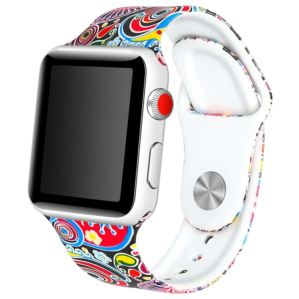 Joyozy силиконовый ремешок для Корреа Apple Watch 44mm 42mm 38 мм 40 мм Sport Band iwatch серии 4/3/2/1 резиновая наручные часы