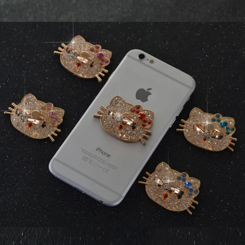 2016 New Luxury Hellokitty Cat Cell Phone Ring Ring Mobile Phone Smart