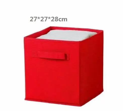 Складной тканевый куб для хранения ящик для хранения мелочей складной органайзер для одежды корзины складной ящик для детской комнаты - Цвет: 27x27x28cm-19