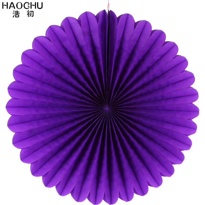 HAOCHU 5 шт./лот 20 Вт, 30 Вт, 40 см цветной бумажный цветок вентиляторы красочные бумажные вееры для украшений на вечеринку детская одежда для дня рождения - Цвет: Лиловый