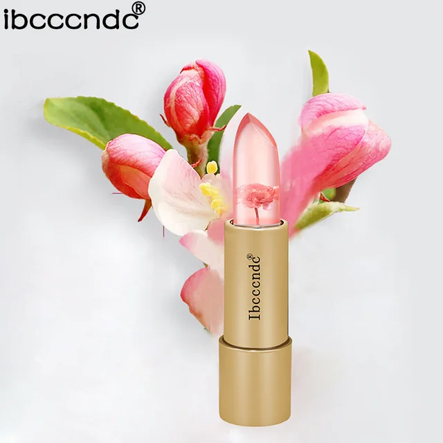 

2017 New5 Star Jelly flower Lipstick Magic Lip Gloss Stick Color Temperature Moisturizer Bright Lips Care Mirror Makeup Comestic