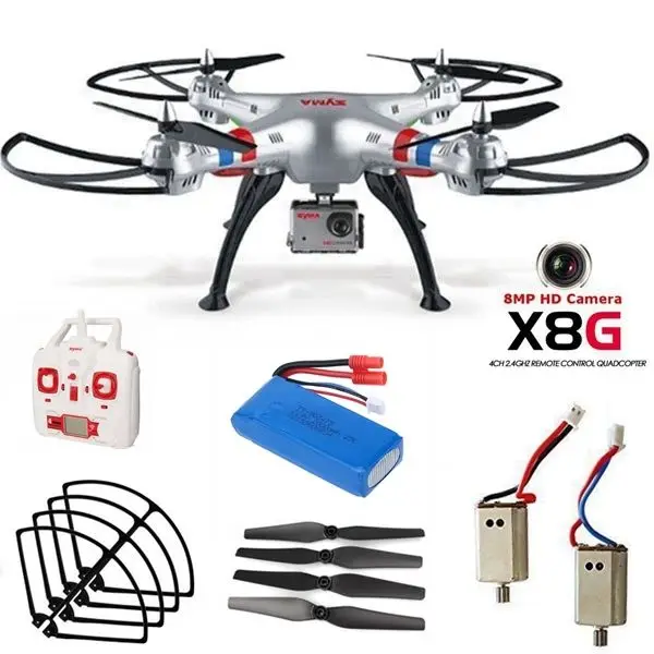 Free Shipping Syma X8G 2 4G 360 Degree 3D Flip RC Drone Quad 8MP Cam Spare
