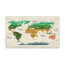 Динозавры карта мира дети Крытый дверной коврик латексная подложка нескользящая дверь коврик вход 3"(L) x 18"(W