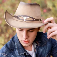 Мужская и женская обувь в стиле ретро Hombre кожаная складная шляпа с широкими полями Sombrero джентльмен Защита от солнца Пляж Ковбой ковбойская шляпа(58 см