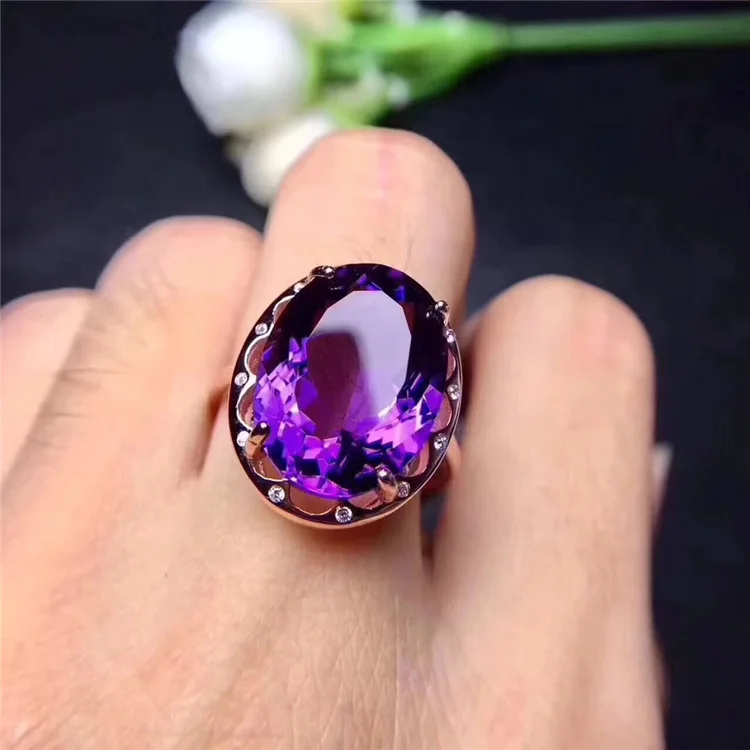 KJJEAXCMY fine jewelry 925 Чистое серебро инкрустированное драгоценным камнем кольцо с натуральным аметистом ювелирные изделия. aber