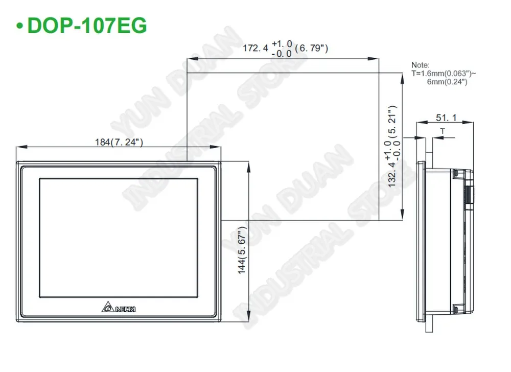 7 "HMI 800X600 Delta DOP-107EG Ethernet 256 MB Оперативная память расширения SD 7 дюймов TFT ЖК-дисплей Сенсорный экран RS232 RS422 RS485 USB Host клиент новый