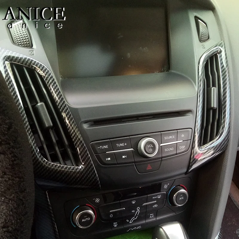 Для Ford Focus RS ST MK3- углеродное волокно Цвет ABS интерьер приборной панели кондиционер вентиляционное отверстие отделка 2 шт