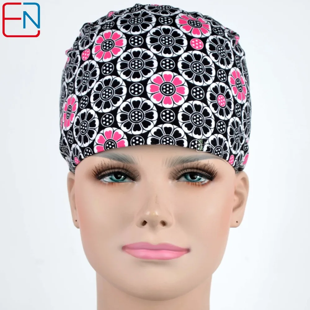 Hennar Women Surgical Scrub Hat Nurse Doctor Medical Cap Hospital