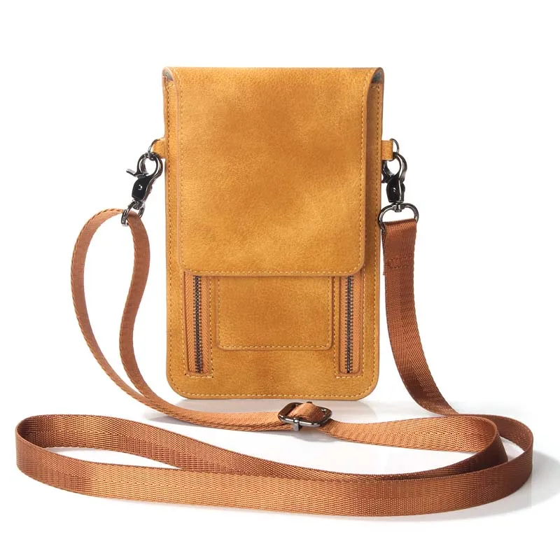 JINSERTA, Универсальная кожаная сумка для мобильного телефона, на плечо, карман, кошелек, чехол, на шею, ремешок для samsung Galaxy Note 8, 6,3 дюймов, для телефона - Цвет: Brown